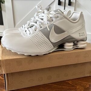 Nike Shox Women's White and Gray Sneakers